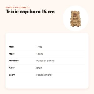 Trixie hondenknuffel capibara pluche bruin 14 cm – met geluid – productinformatie