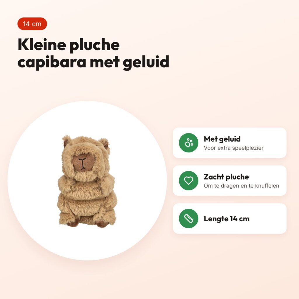 Trixie hondenknuffel capibara pluche bruin 14 cm – met geluid – voordelen
