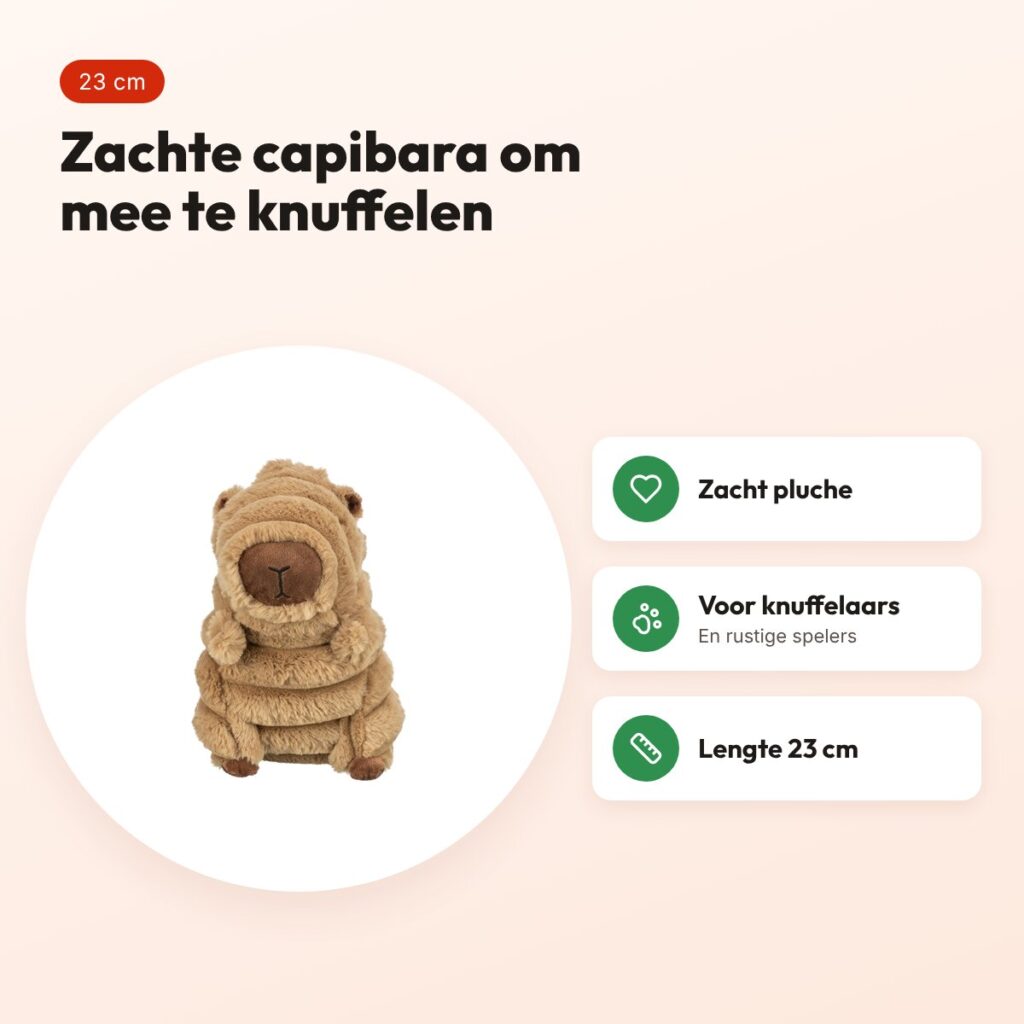Trixie hondenknuffel capibara pluche bruin 23 cm – voordelen
