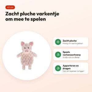Trixie hondenknuffel varkentje pluche roze 40 cm – voordelen