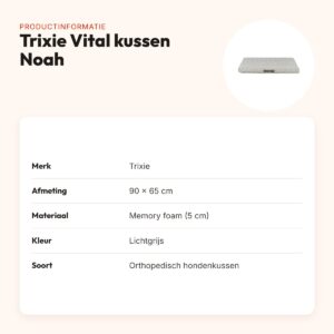 Trixie hondenkussen Noah Vital lichtgrijs 90 x 65 cm – orthopedisch – productinformatie
