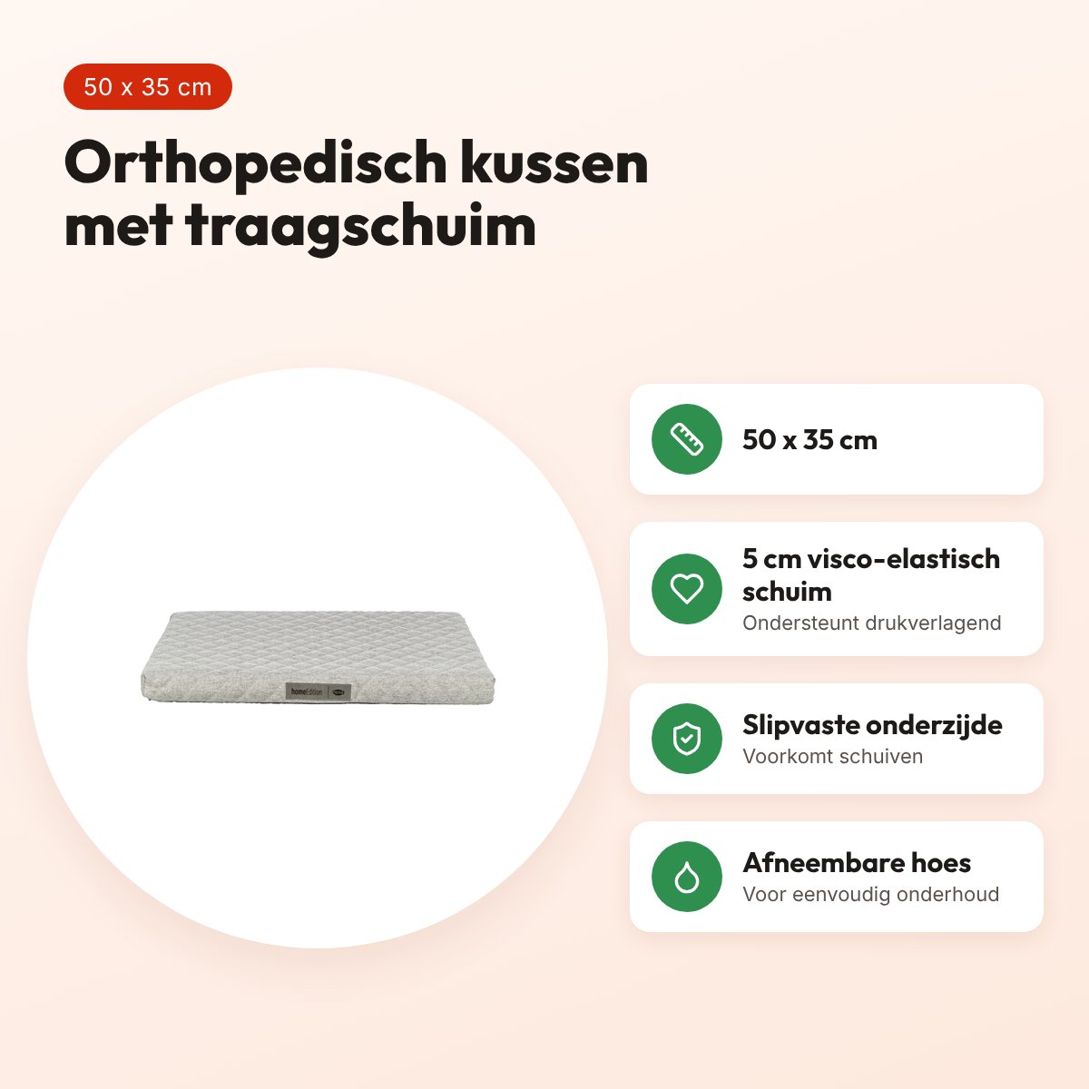 Trixie hondenkussen Noah Vital orthopedisch lichtgrijs 50 x 35 cm – voordelen