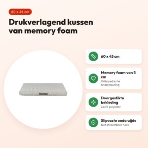 Trixie hondenkussen Noah Vital orthopedisch lichtgrijs 60 x 45 cm – voordelen