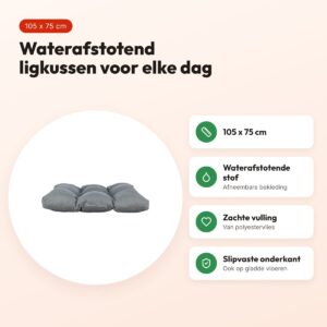 Trixie hondenkussen Samoa waterafstotend donkergrijs 105 x 75 cm – voordelen