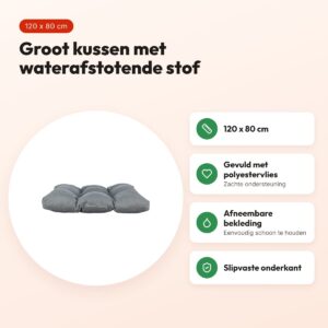 Trixie hondenkussen Samoa waterafstotend donkergrijs 120 x 80 cm – voordelen