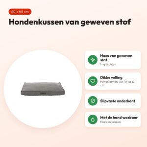 Trixie hondenkussen Talis grijs 90 x 65 cm – geweven stof, slipvast – voordelen