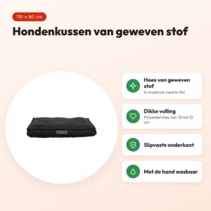 Trixie hondenkussen Talis zwart 110 x 80 cm – geweven stof, slipvast – voordelen