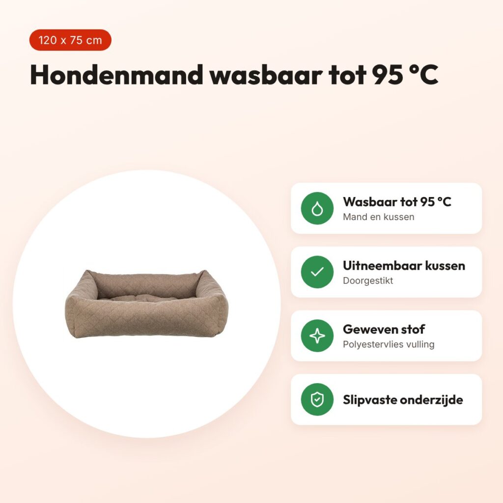 Trixie hondenmand Caliente bruin 120 x 75 cm – wasbaar tot 95 °C – voordelen