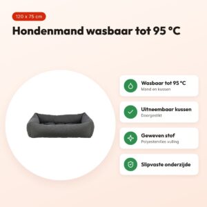 Trixie hondenmand Caliente donkergrijs 120 x 75 cm – wasbaar tot 95 °C – voordelen