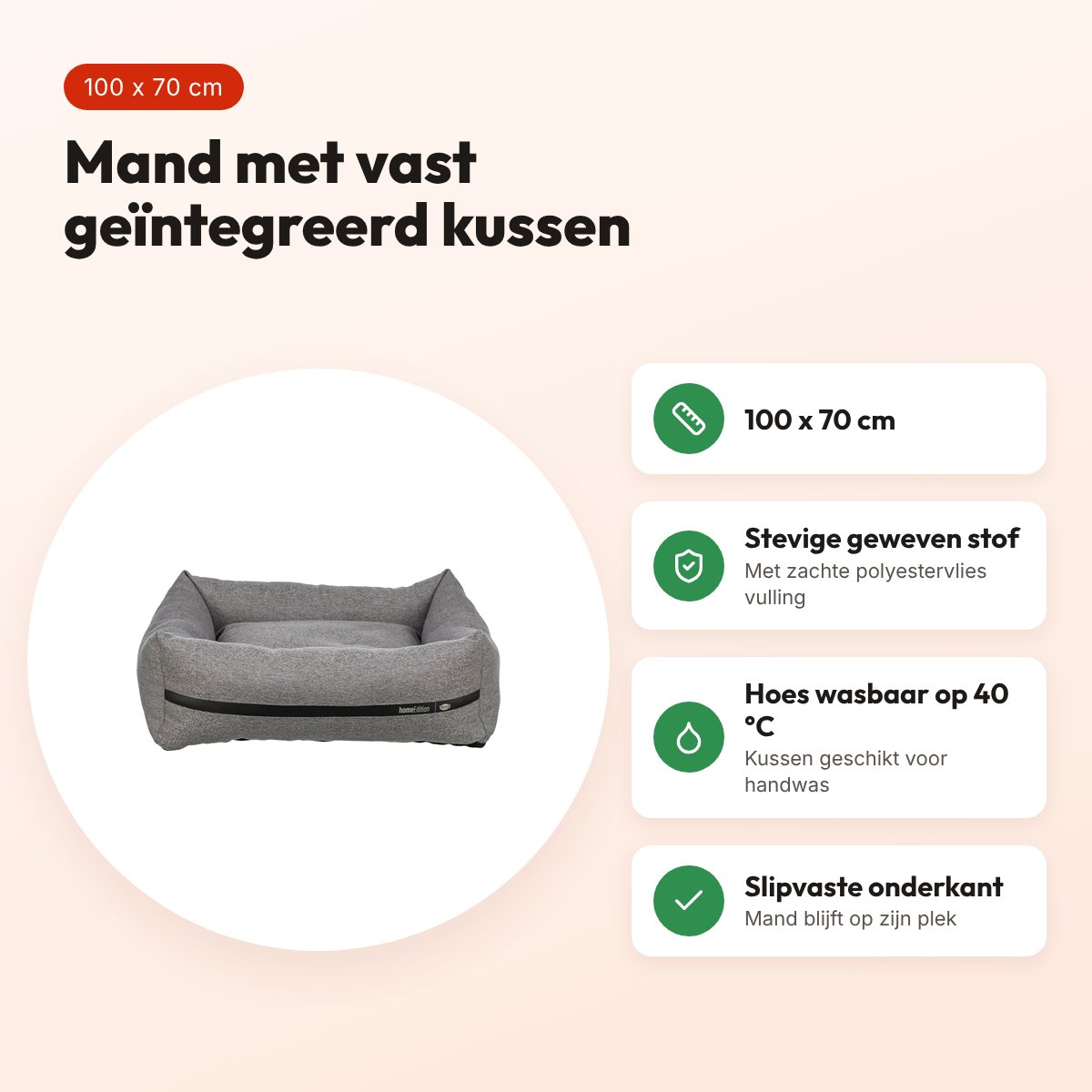 Trixie hondenmand CityStyle grijs 100 x 70 cm – voordelen