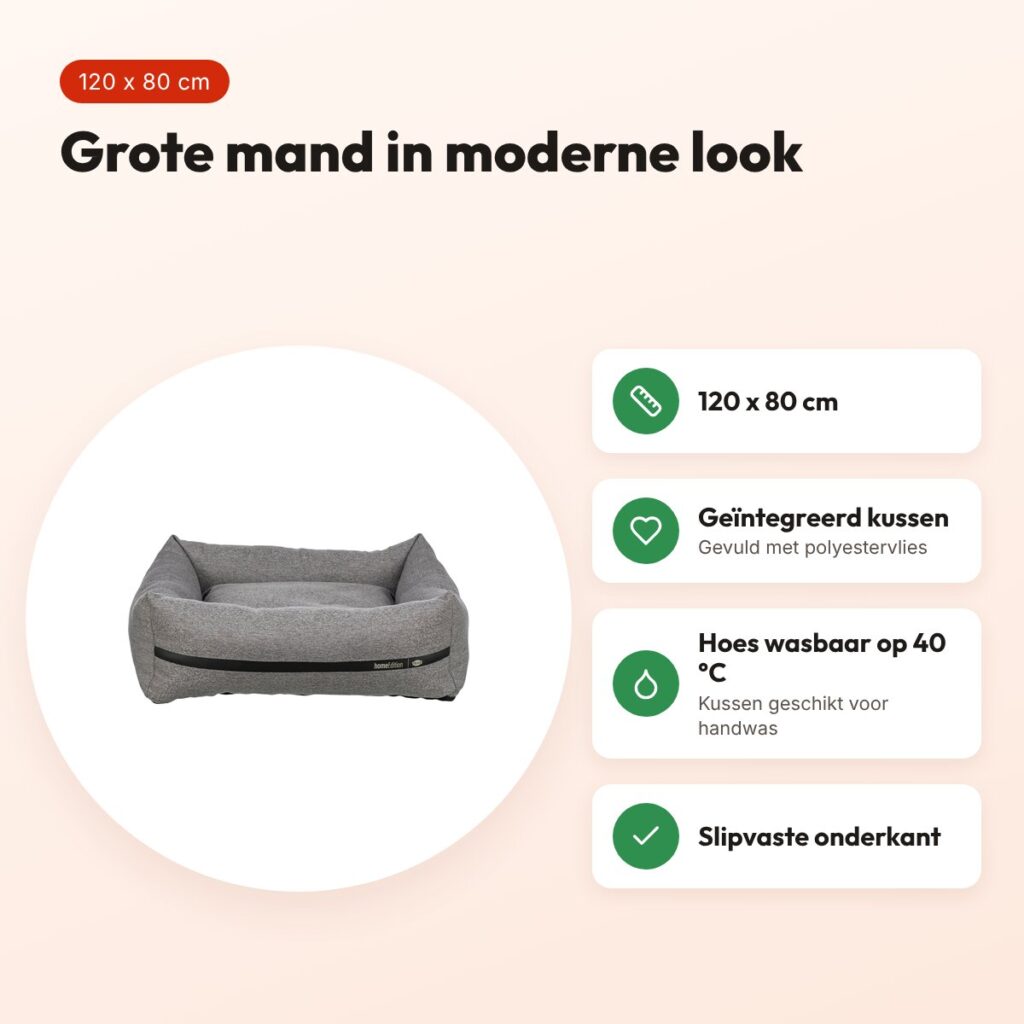 Trixie hondenmand CityStyle grijs 120 x 80 cm – voordelen