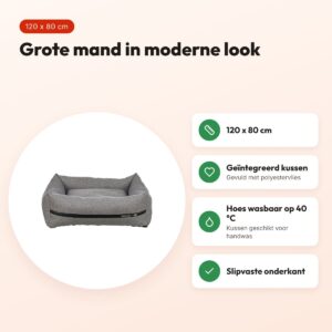 Trixie hondenmand CityStyle grijs 120 x 80 cm – voordelen