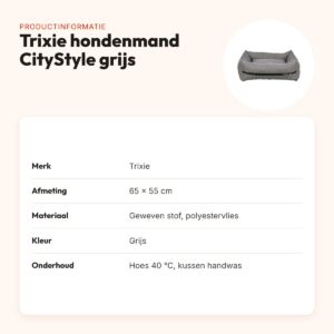 Trixie hondenmand CityStyle grijs 65 x 55 cm – productinformatie