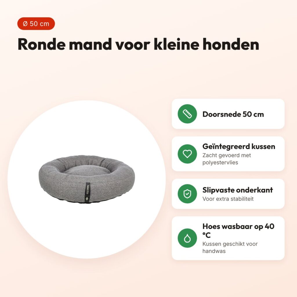 Trixie hondenmand CityStyle rond grijs 50 cm – voordelen