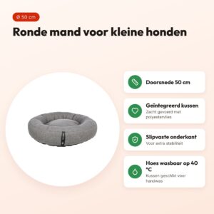 Trixie hondenmand CityStyle rond grijs 50 cm – voordelen