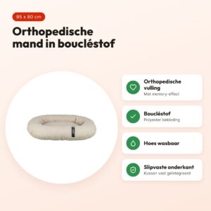 Trixie hondenmand CityStyle Vital ovaal crème 95 x 80 cm – boucléstof – voordelen