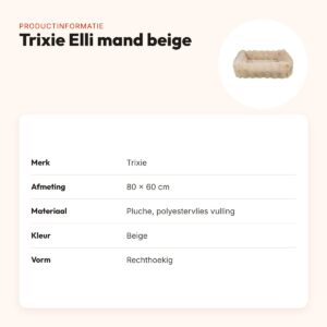 Trixie hondenmand Elli rechthoek beige 80 x 60 cm – pluche – productinformatie