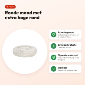 Trixie hondenmand Harvey rond wit-zwart 70 cm – extra zacht pluche – voordelen
