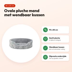 Trixie hondenmand Jimmy Soft ovaal lichtgrijs 95 x 85 cm – voordelen