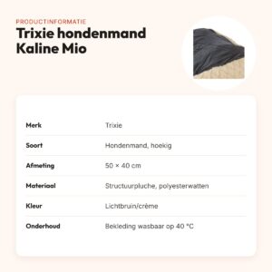 Trixie hondenmand Kaline Mio hoekig lichtbruin/crème 50 x 40 cm – productinformatie