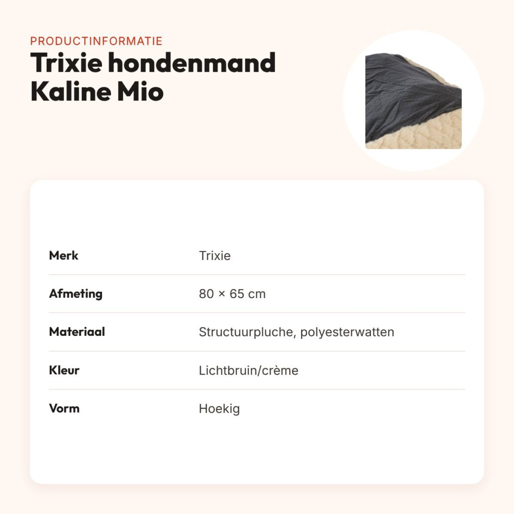 Trixie hondenmand Kaline Mio hoekig lichtbruin/crème 80 x 65 cm – productinformatie