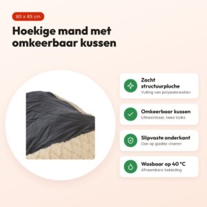Trixie hondenmand Kaline Mio hoekig lichtbruin/crème 80 x 65 cm – voordelen