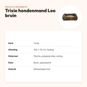 Trixie hondenmand Leo hoekig panterprint bruin 100 x 70 cm – productinformatie