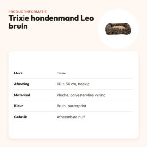 Trixie hondenmand Leo hoekig panterprint bruin 60 x 50 cm – productinformatie