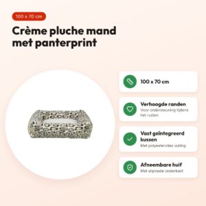 Trixie hondenmand Leo hoekig panterprint crème 100 x 70 cm – voordelen