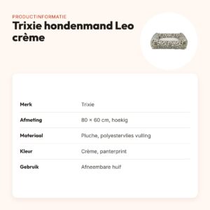Trixie hondenmand Leo hoekig panterprint crème 80 x 60 cm – productinformatie