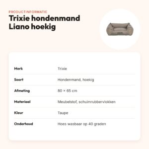 Trixie hondenmand Liano hoekig taupe 80 x 65 cm – meubelstof – productinformatie