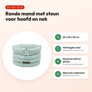 Trixie hondenmand Liano Soft rond saliegroen 65 x 65 x 20 cm – voordelen