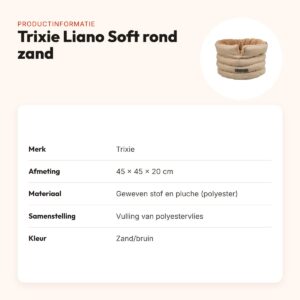 Trixie hondenmand Liano Soft rond zand/bruin 45 x 45 x 20 cm – productinformatie