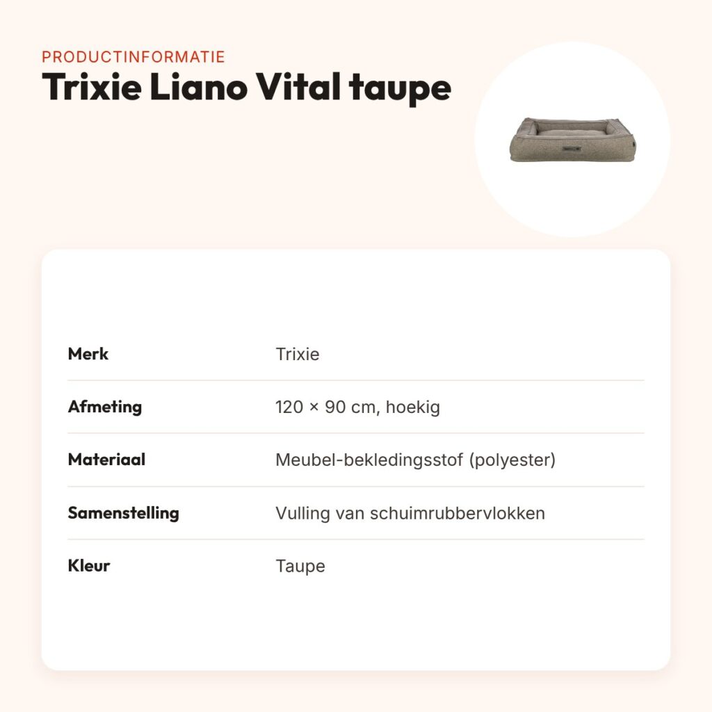 Trixie hondenmand Liano Vital orthopedisch hoekig taupe 120 x 90 cm – productinformatie