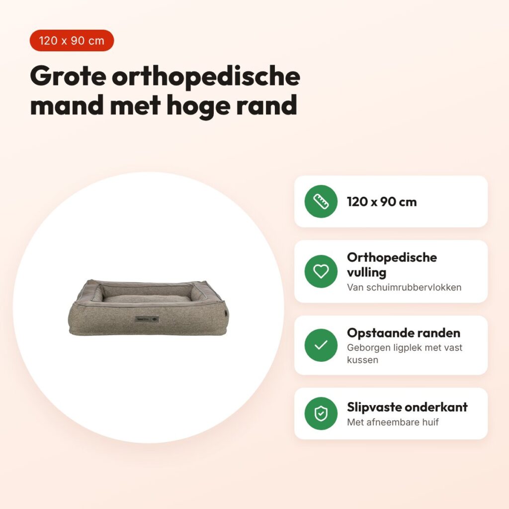 Trixie hondenmand Liano Vital orthopedisch hoekig taupe 120 x 90 cm – voordelen