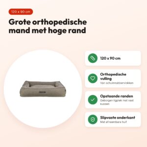 Trixie hondenmand Liano Vital orthopedisch hoekig taupe 120 x 90 cm – voordelen