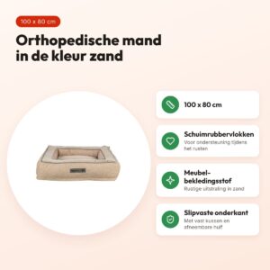 Trixie hondenmand Liano Vital orthopedisch hoekig zand 100 x 80 cm – voordelen