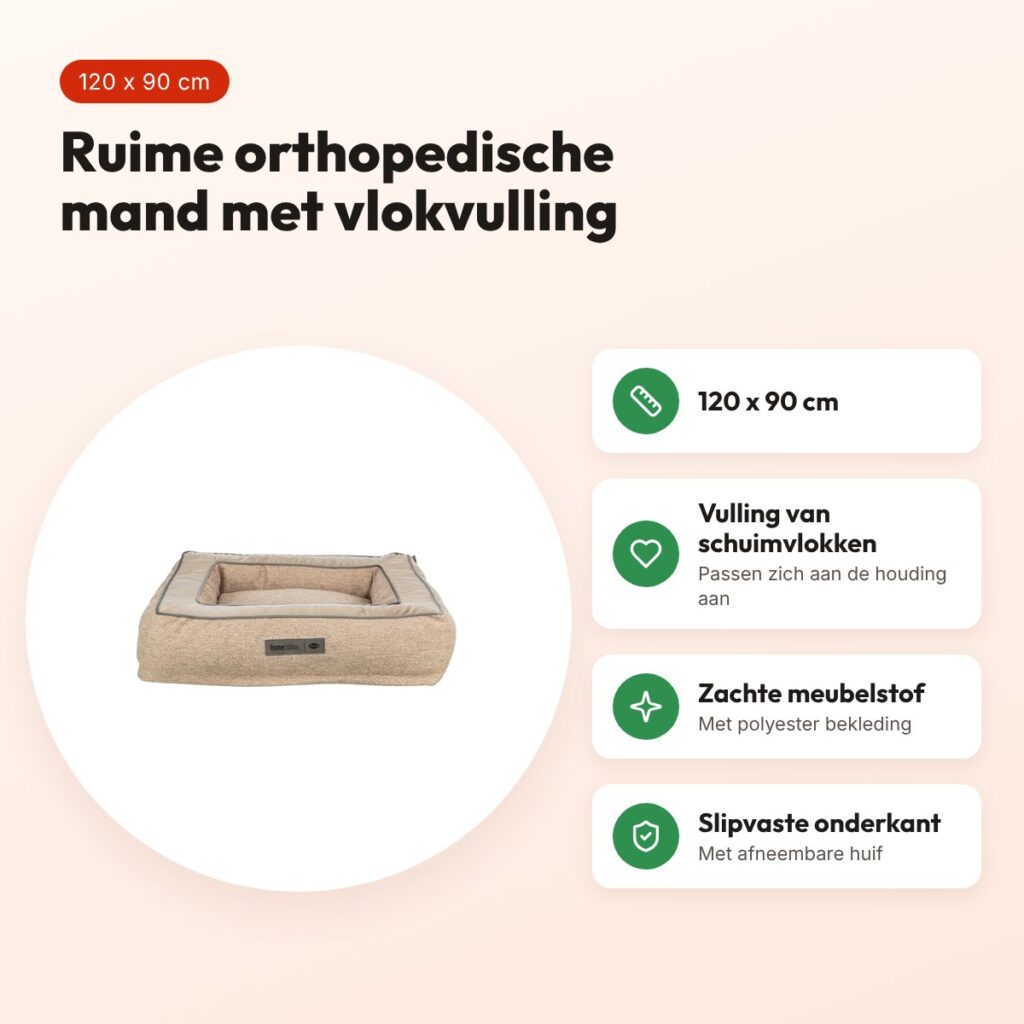 Trixie hondenmand Liano Vital orthopedisch hoekig zand 120 x 90 cm – voordelen