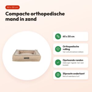 Trixie hondenmand Liano Vital orthopedisch hoekig zand 60 x 50 cm – voordelen
