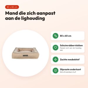 Trixie hondenmand Liano Vital orthopedisch hoekig zand 80 x 60 cm – voordelen