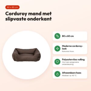 Trixie hondenmand Marley corduroy donkerbruin 80 x 60 cm – voordelen