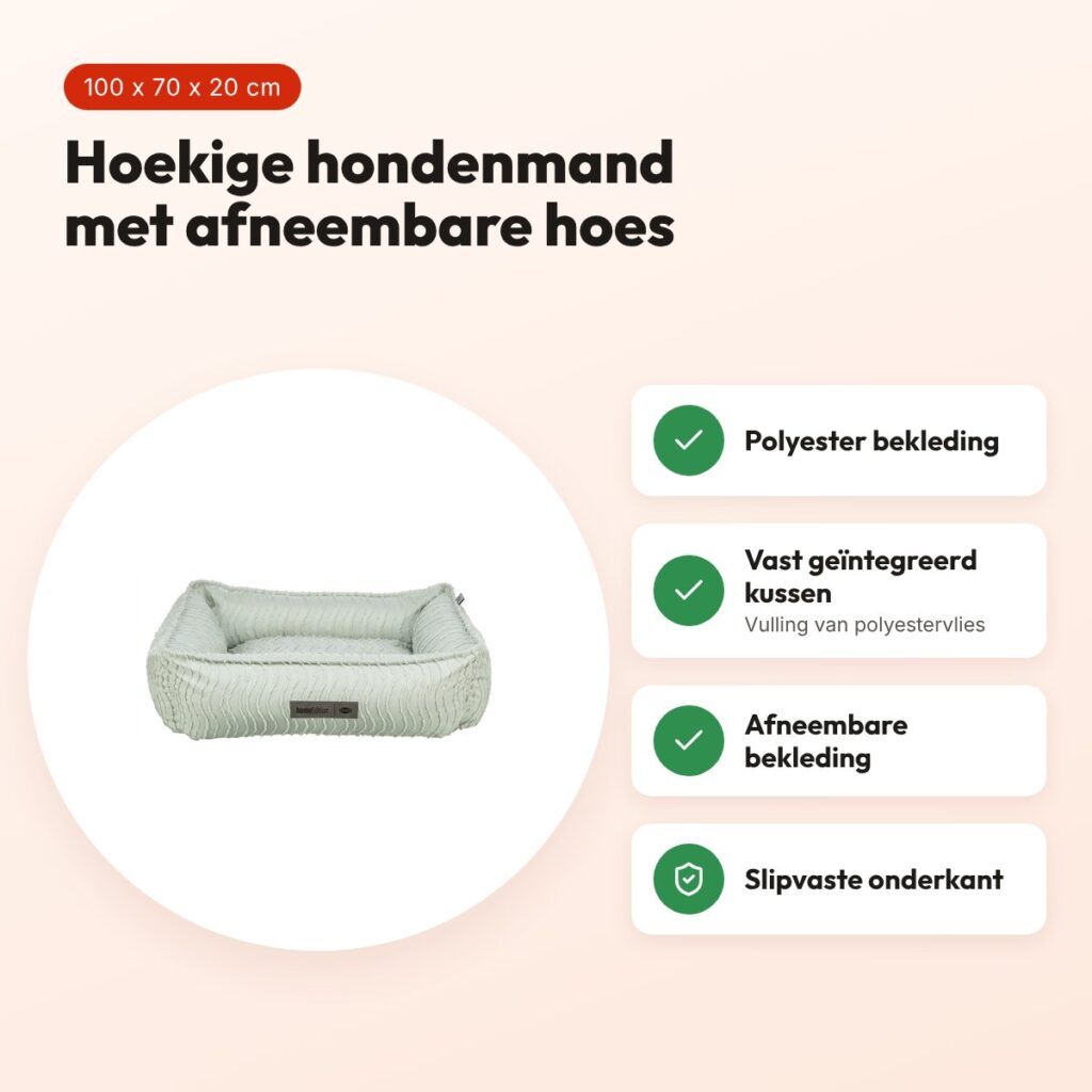 Trixie hondenmand Marley Wave hoekig saliegroen 100 x 70 x 20 cm – voordelen