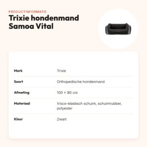 Trixie hondenmand Samoa Vital zwart 100 x 80 cm – orthopedisch – productinformatie