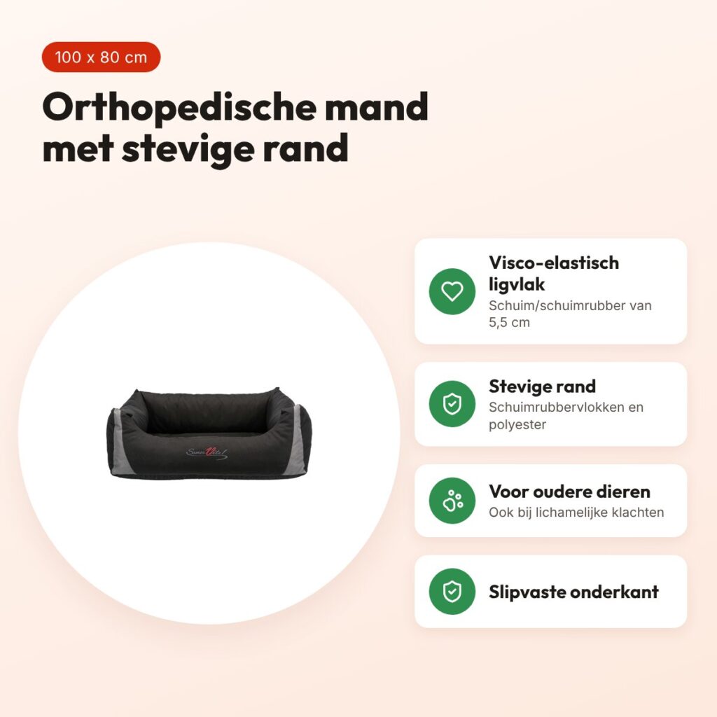 Trixie hondenmand Samoa Vital zwart 100 x 80 cm – orthopedisch – voordelen