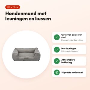 Trixie hondenmand Talis grijs 100 x 70 cm – geweven stof – voordelen