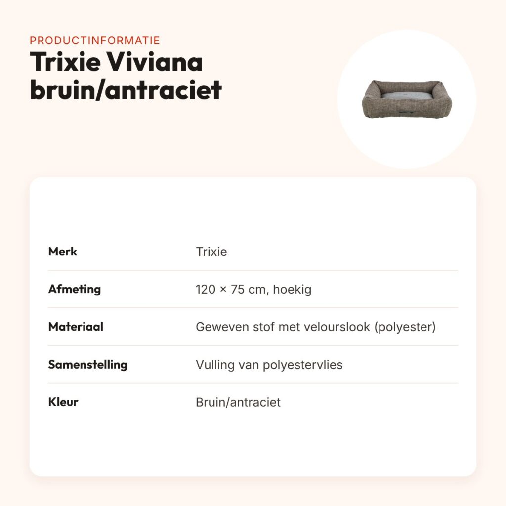 Trixie hondenmand Viviana hoekig bruin/antraciet 120 x 75 cm – productinformatie