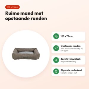 Trixie hondenmand Viviana hoekig bruin/antraciet 120 x 75 cm – voordelen