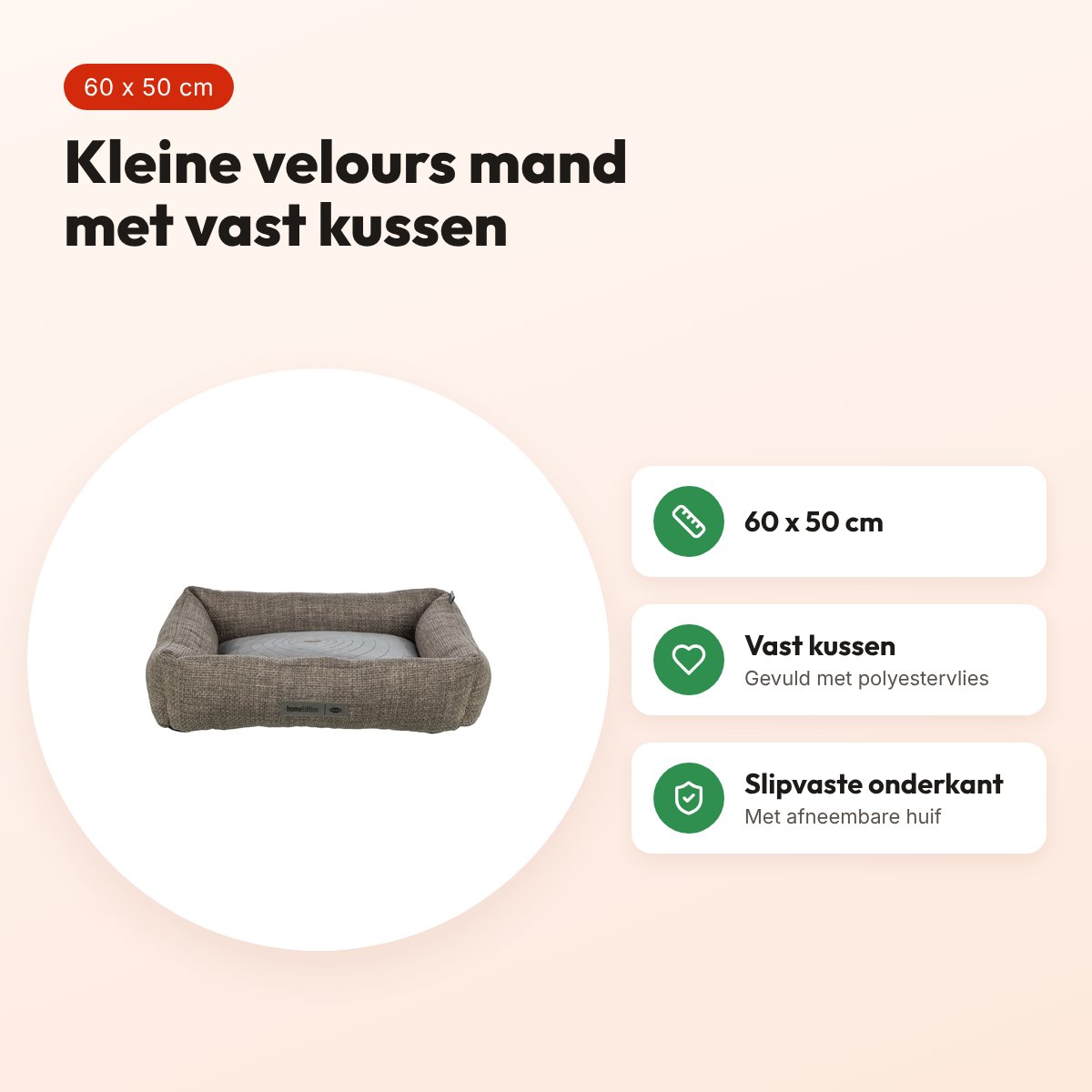Trixie hondenmand Viviana hoekig bruin/antraciet 60 x 50 cm – voordelen