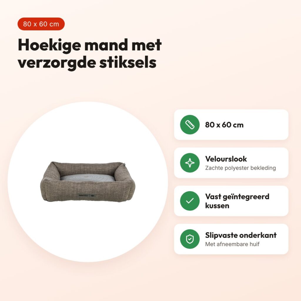 Trixie hondenmand Viviana hoekig bruin/antraciet 80 x 60 cm – voordelen