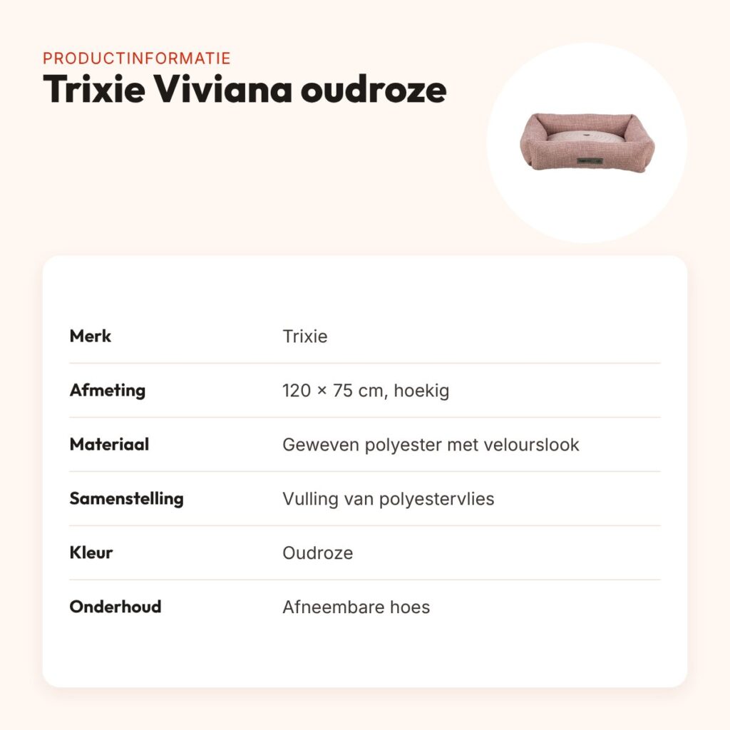 Trixie hondenmand Viviana hoekig oudroze 120 x 75 cm – productinformatie